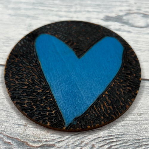 BURNT BLUE HEART - Rebel Hart Art